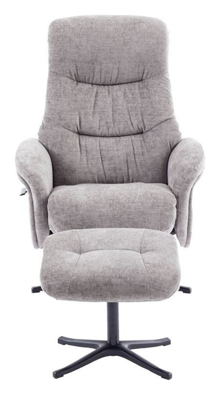 Newark Luxury Recliner with Footstool in cloud, view 2