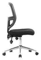 Nexus Two Tone High Back Mesh Operator Chair in black, no arms, view 3