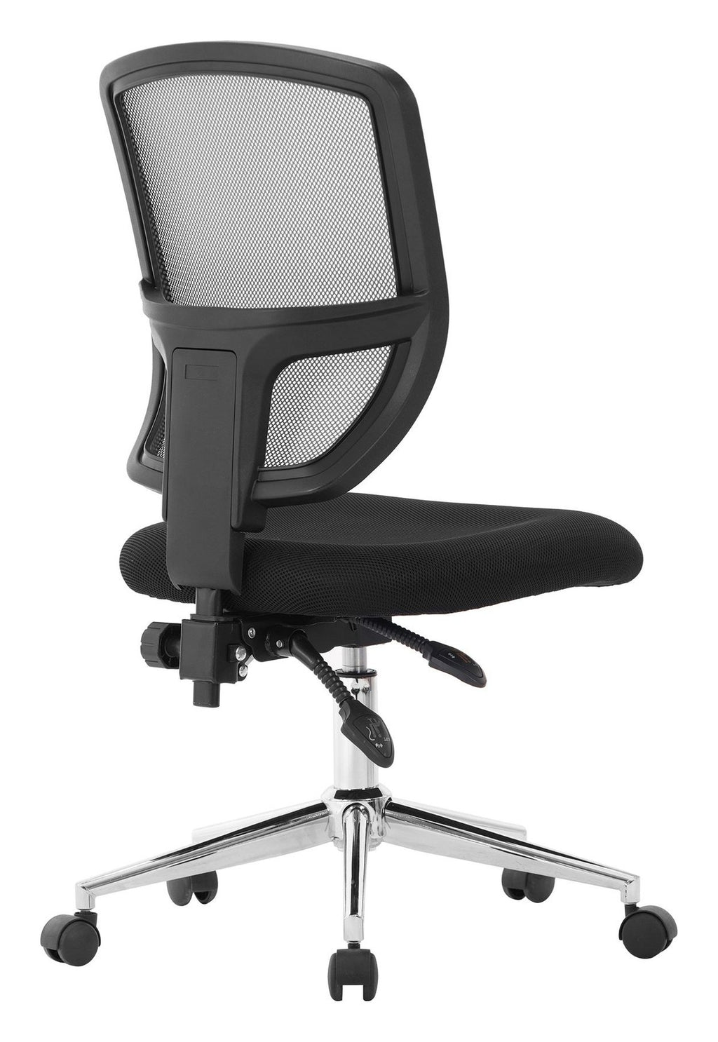 Nexus Two Tone High Back Mesh Operator Chair in black, no arms, view 5