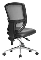 Nexus Two Tone High Back Mesh Operator Chair with Vinyl Seat in black, no arms, view 3