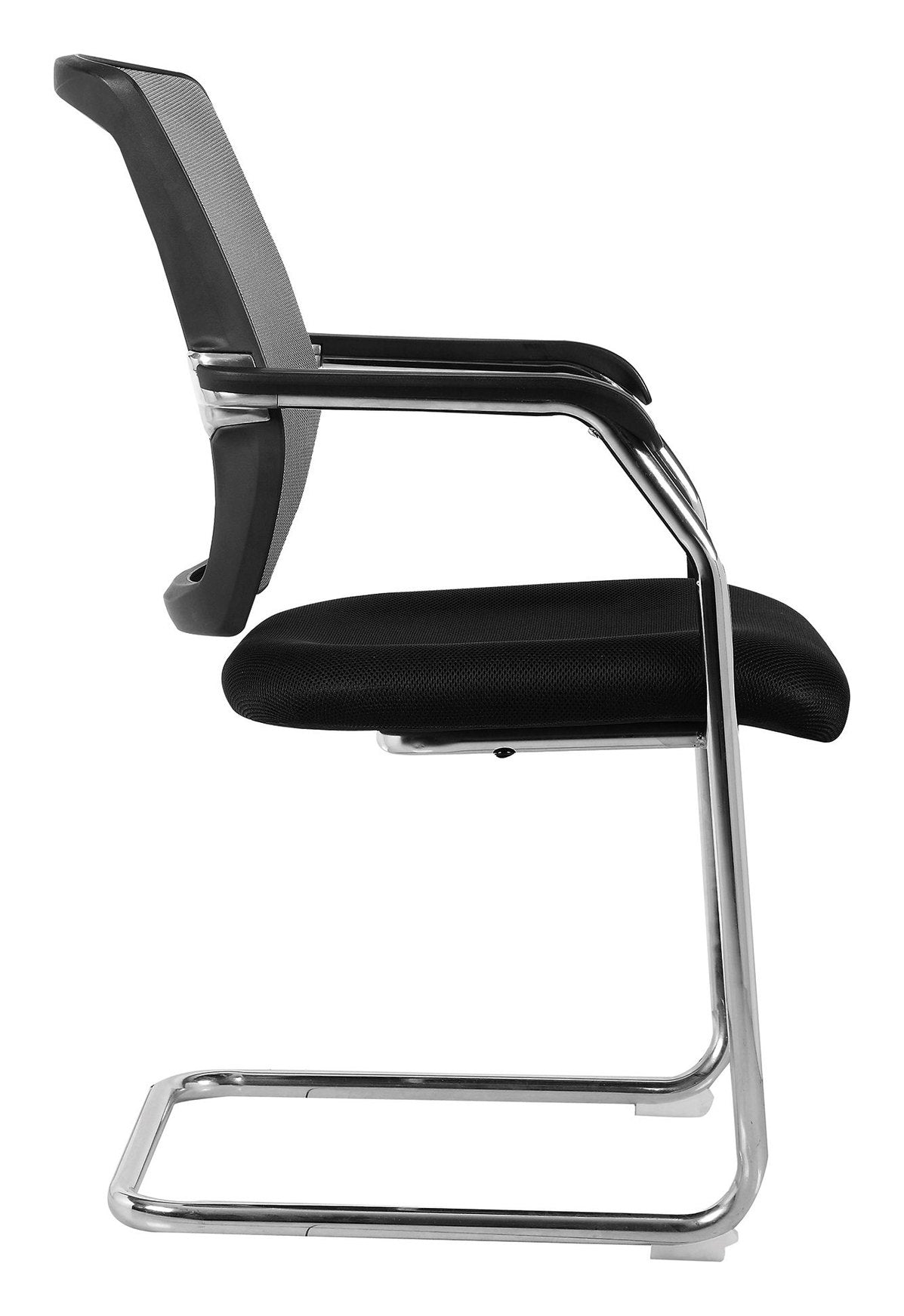 Nexus Two Tone Medium Back Mesh Visitor Chair in black, view 2