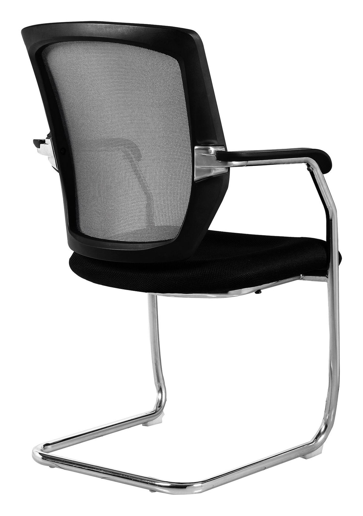 Nexus Two Tone Medium Back Mesh Visitor Chair in black, view 3