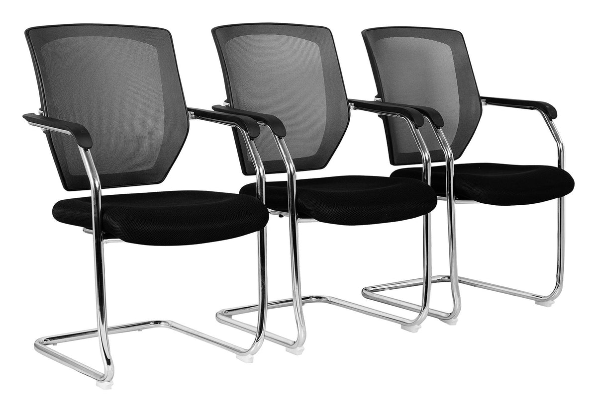 Nexus Two Tone Medium Back Mesh Visitor Chair in black, view 5