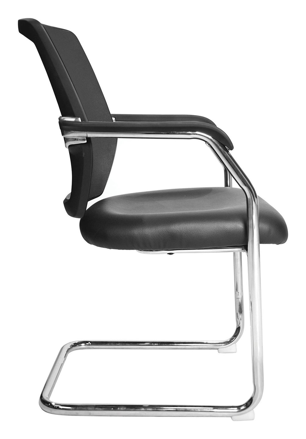 Nexus Two Tone Medium Back Mesh Visitor Chair with Vinyl Seat in black, view 2