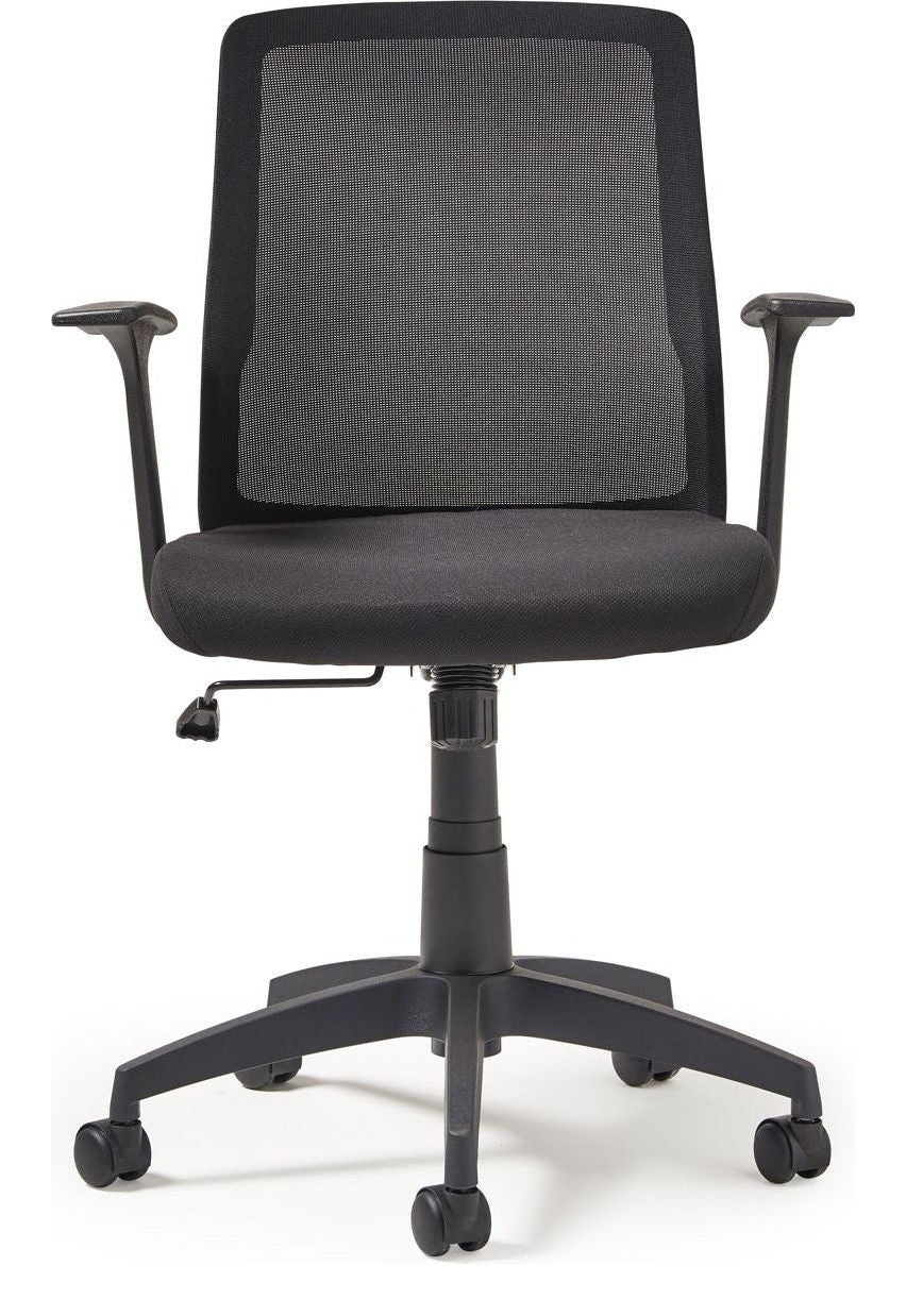 Nina Mesh Operator Chair in black from the front