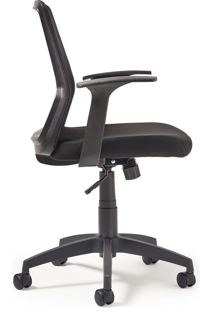 Nina Mesh Operator Chair in black from the side