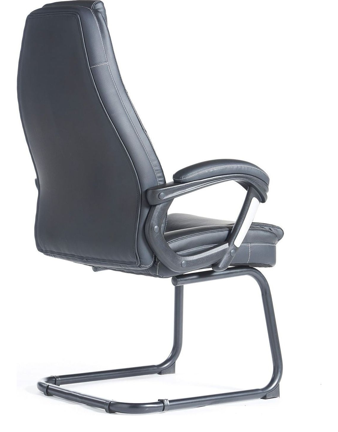 Noble Leather Visitor Chair in black from the back