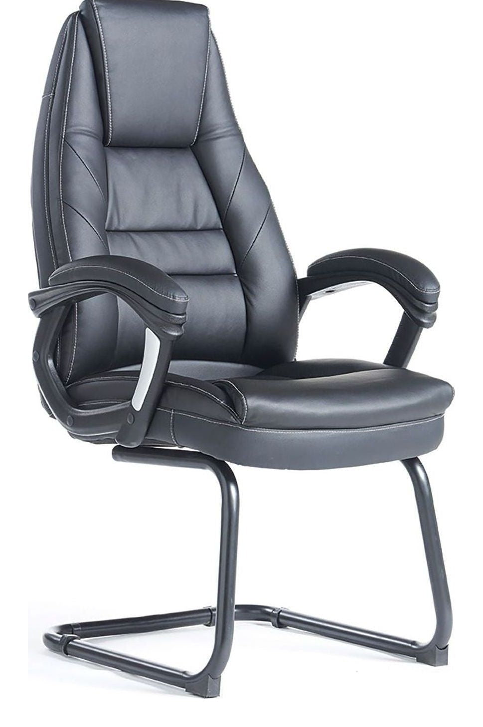 Noble Leather Visitor Chair in black