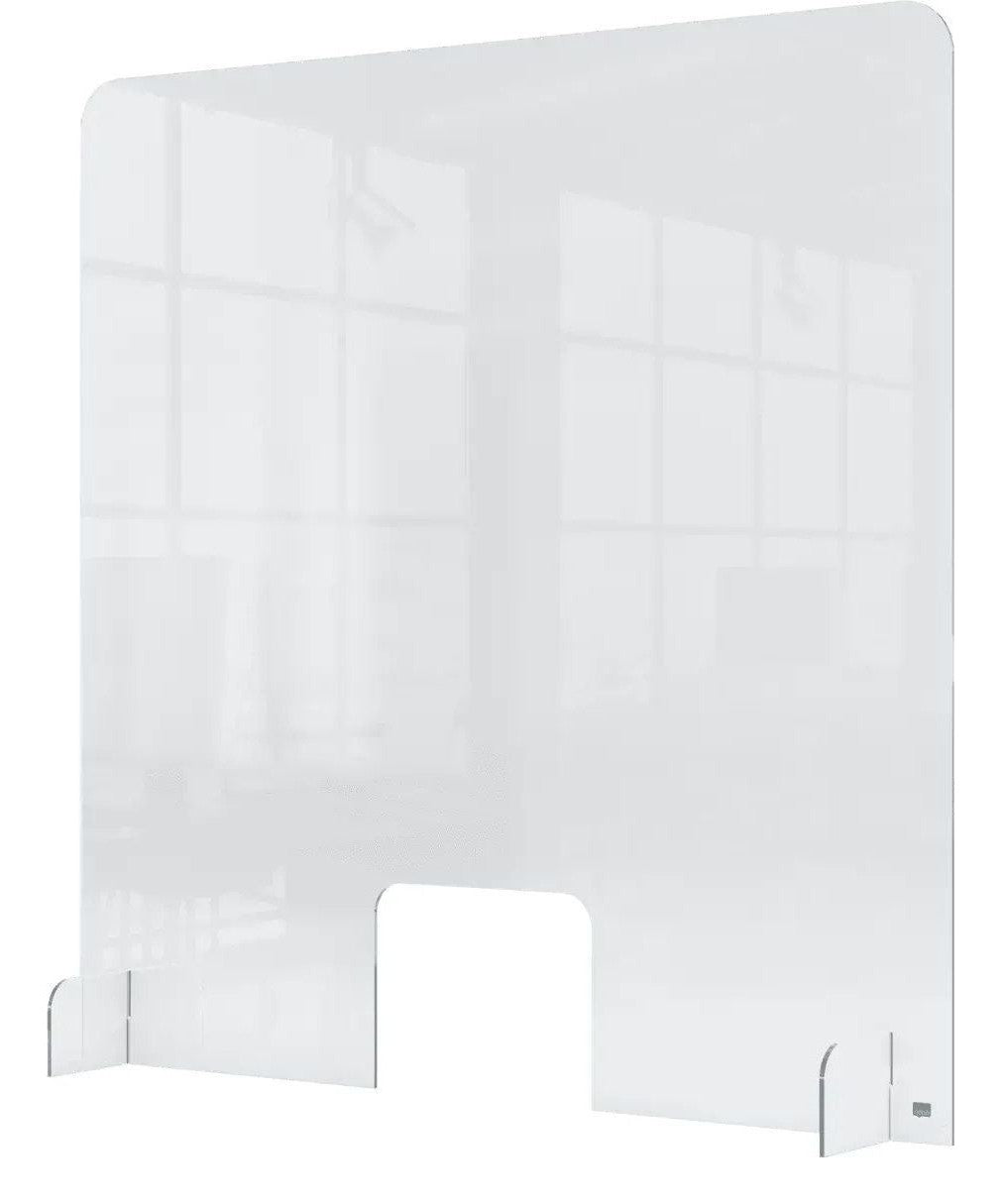 Nobo Clear Acrylic Protective Counter Partition Screen with Transaction Window 700 x 850mm