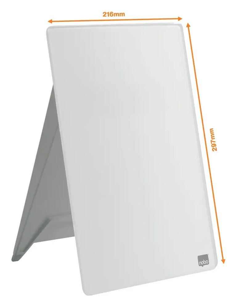 Nobo Desktop Whiteboard Easel with Dry Erase Glass Surface 216 x 297mm, view 12
