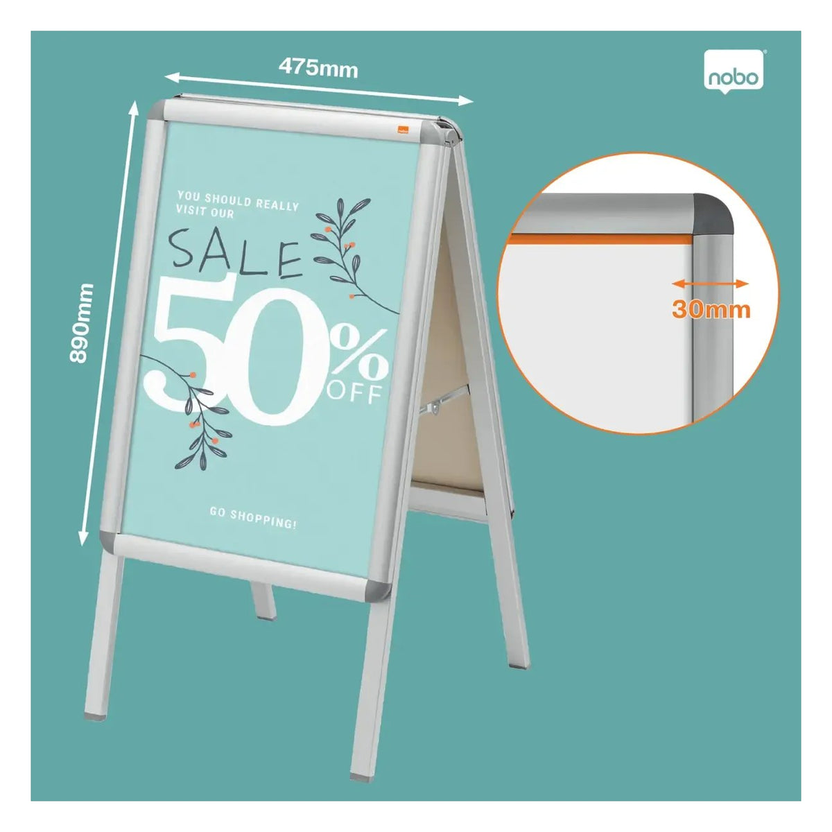 Nobo Essence A-Frame Pavement Sign, view 8