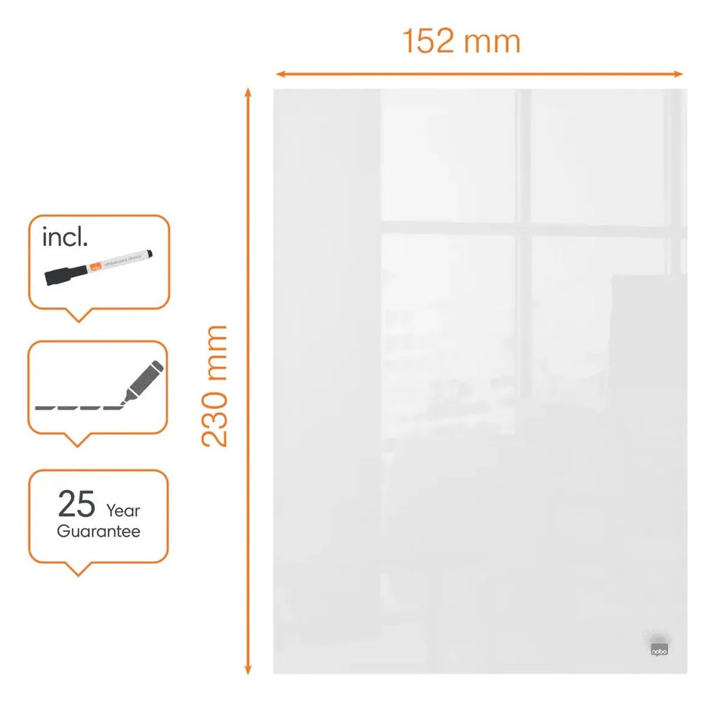 Nobo Glass Mini Whiteboard Notepads Pack of 2 230 x 152mm, view 6