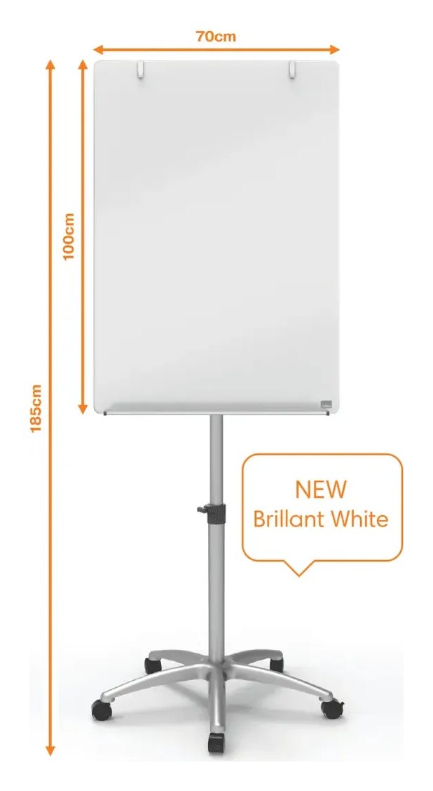 Nobo Glass Mobile Easel Brilliant White, view 2