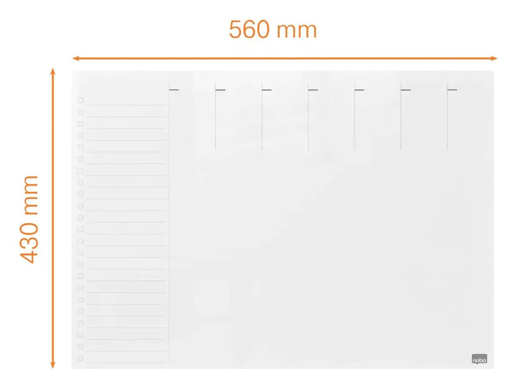 Nobo Glass Weekly Planner Whiteboard 430 x 560mm, view 5