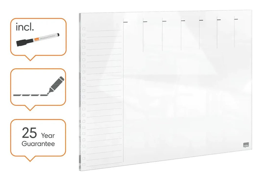 Nobo Glass Weekly Planner Whiteboard 430 x 560mm, view 6