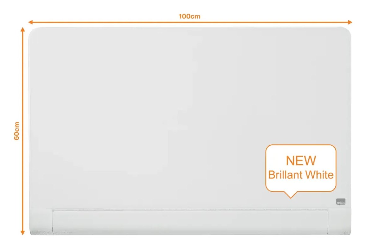 Nobo Impression Pro Glass Magnetic Whiteboard Concealed Pen Tray, view 4