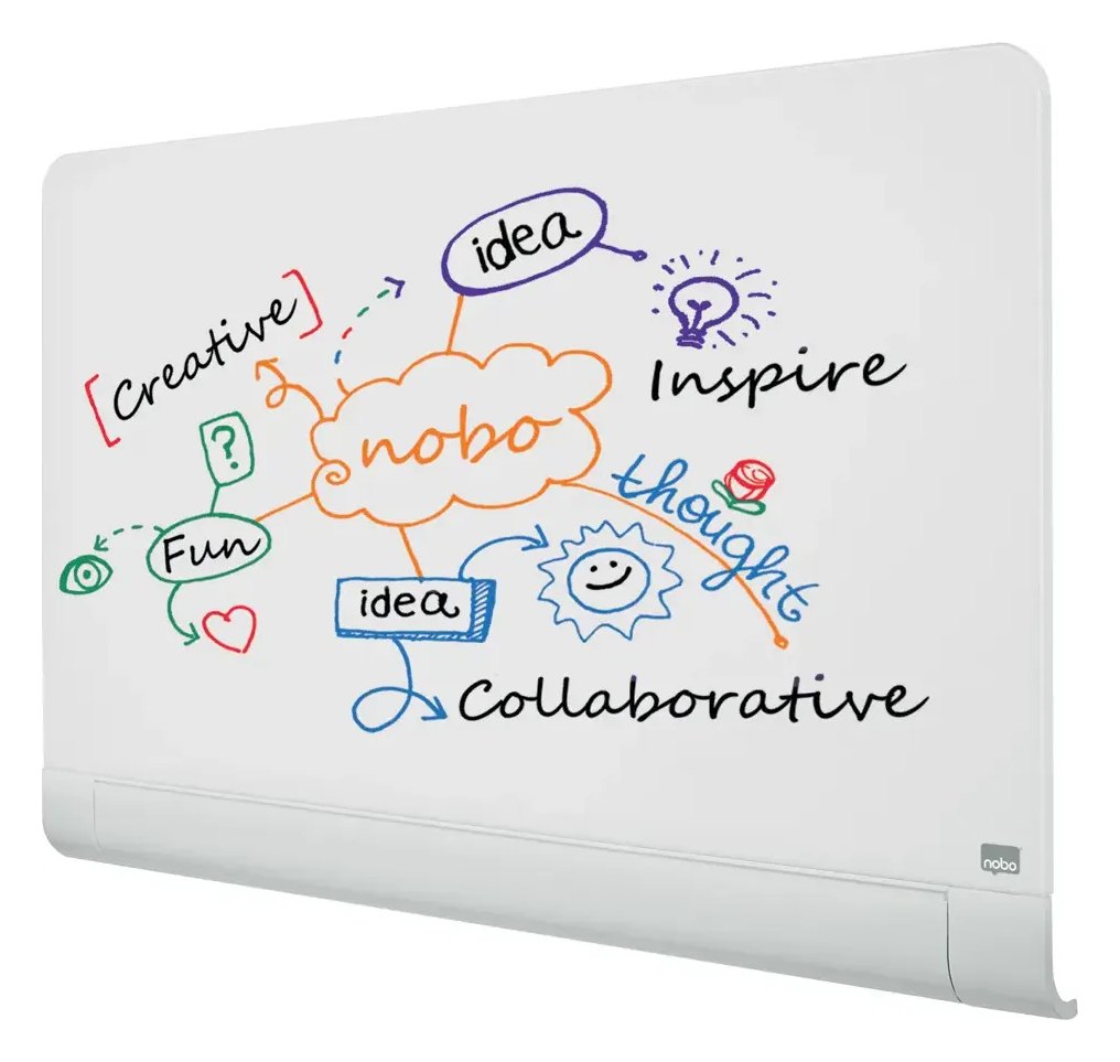 Nobo Impression Pro Glass Magnetic Whiteboard Concealed Pen Tray, view 5