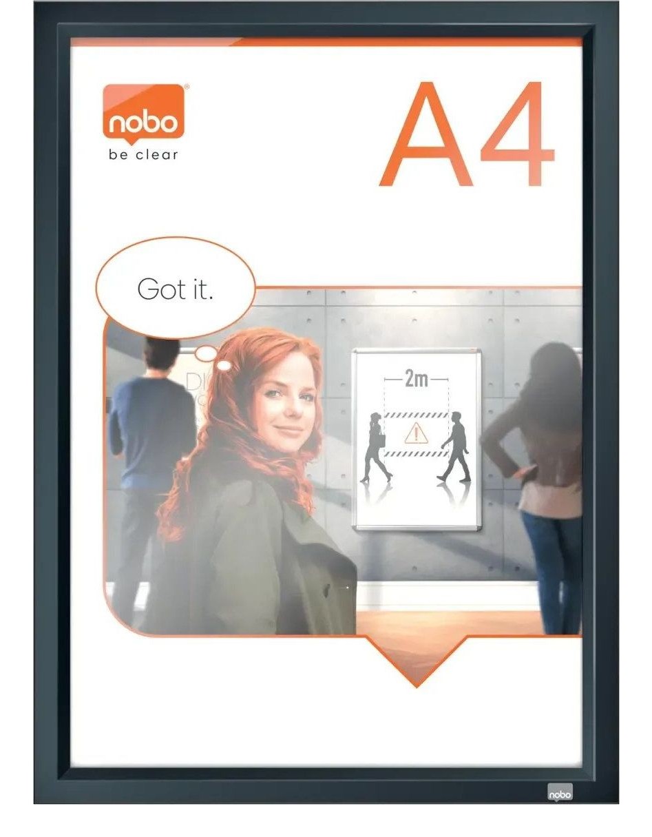 Nobo Impression Pro Poster Frame with Graphite Grey Clip Frame