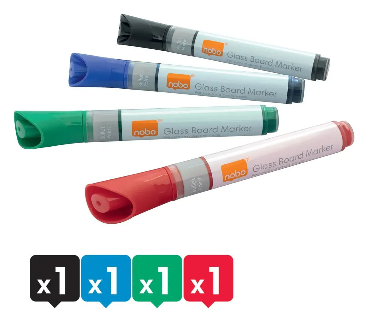 Nobo Liquid Ink Glass Whiteboard Pens Bullet Tip, view 9