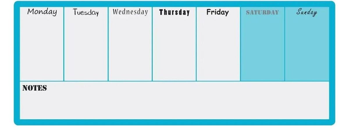 Nobo Mini Magnetic Whiteboard Weekly Planner