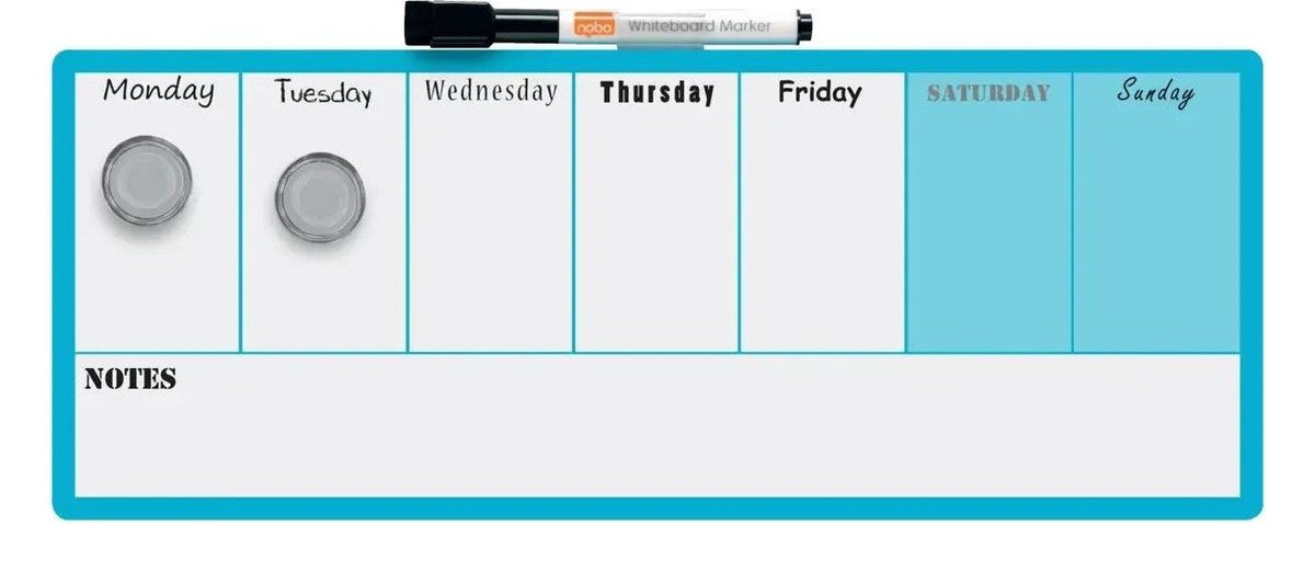 Nobo Mini Magnetic Whiteboard Weekly Planner, view 3