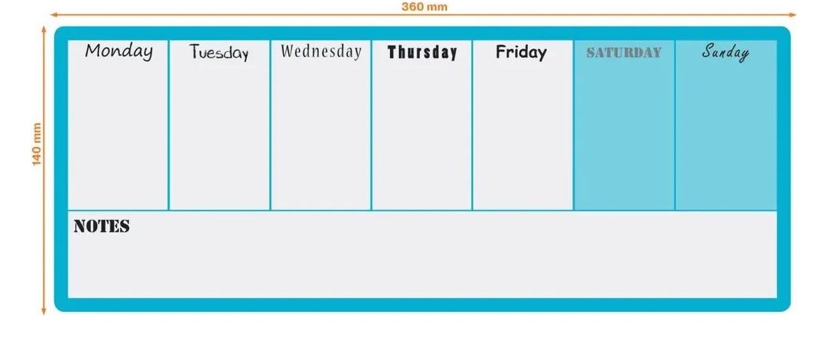 Nobo Mini Magnetic Whiteboard Weekly Planner, view 4