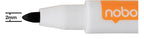Nobo Mini Whiteboard Pen with Magnetic Eraser Cap 6 Pack, Black, view 3