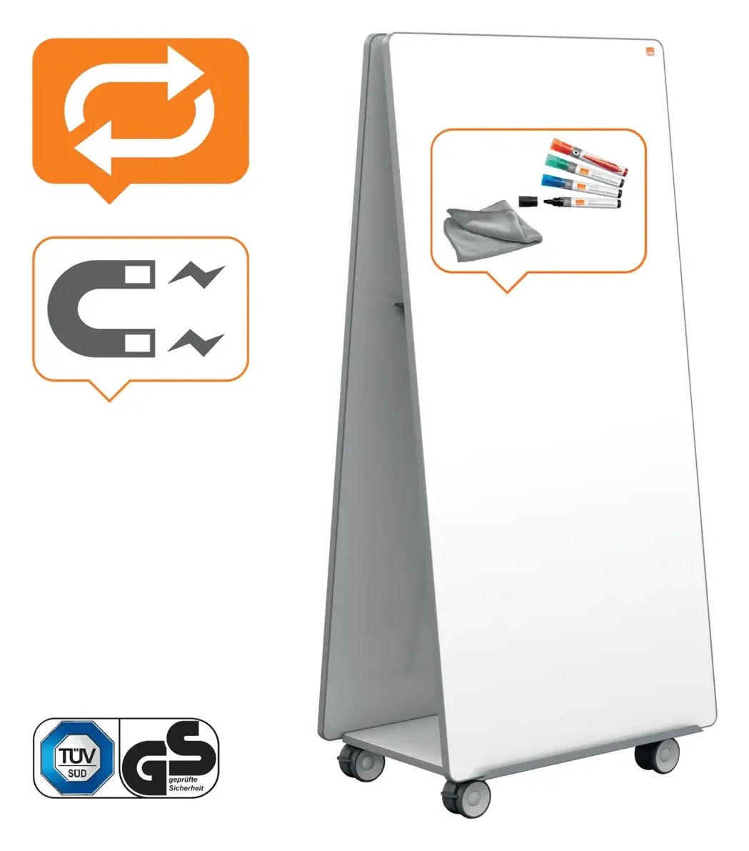 Nobo Move & Meet Mobile Whiteboard Collaboration System 1800 x 900mm, view 3