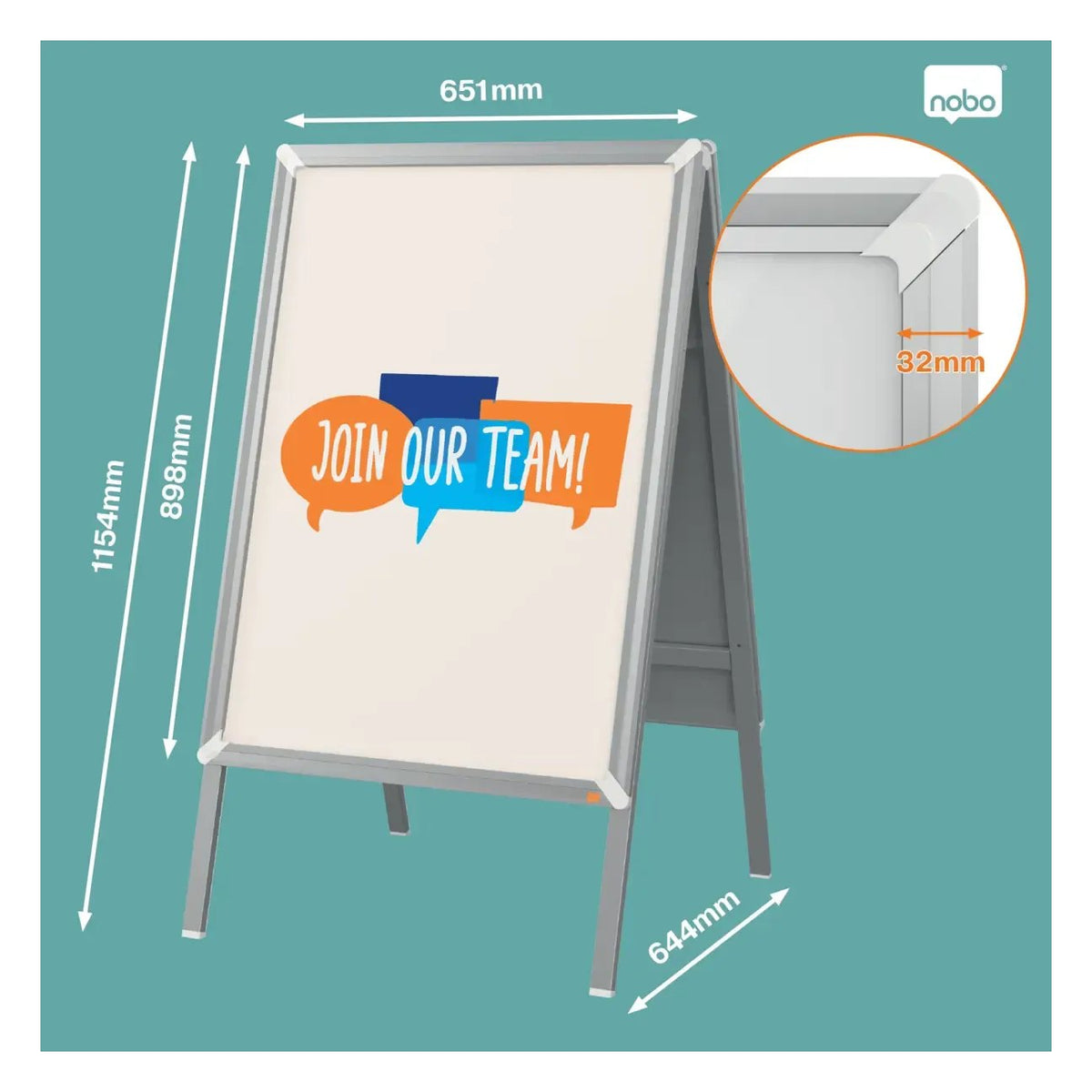 Nobo Premium Plus A-Frame Pavement Sign A1, view 5