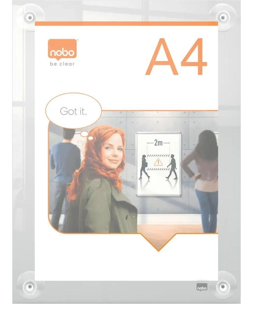 Nobo Premium Plus Clear Acrylic Wall Mounted Repositionable Poster Frame A4, view 7