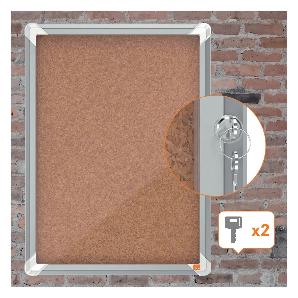Nobo Premium Plus Indoor Cork Lockable Notice Board, view 8
