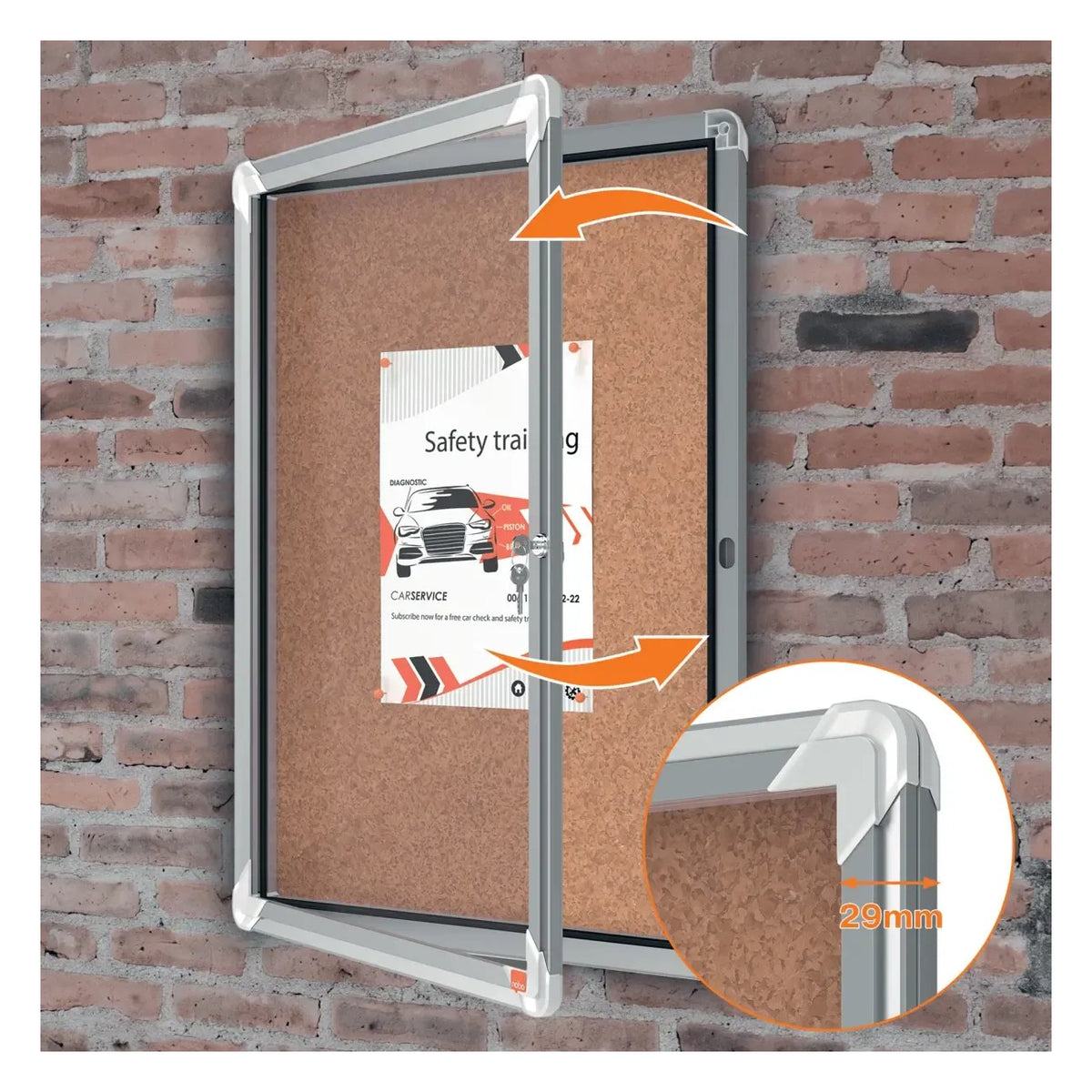 Nobo Premium Plus Indoor Cork Lockable Notice Board, view 9