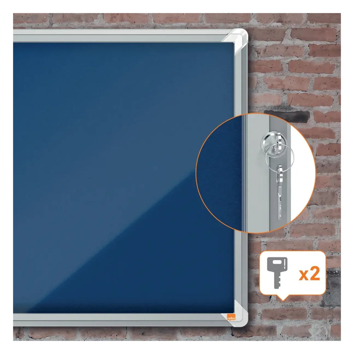 Nobo Premium Plus Indoor Felt Lockable Notice Board, view 10