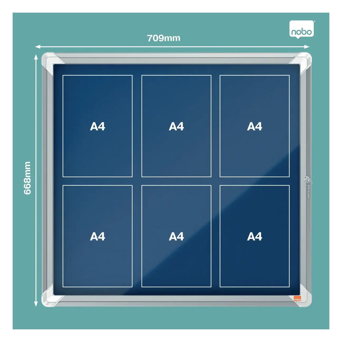 Nobo Premium Plus Indoor Felt Lockable Notice Board, view 12