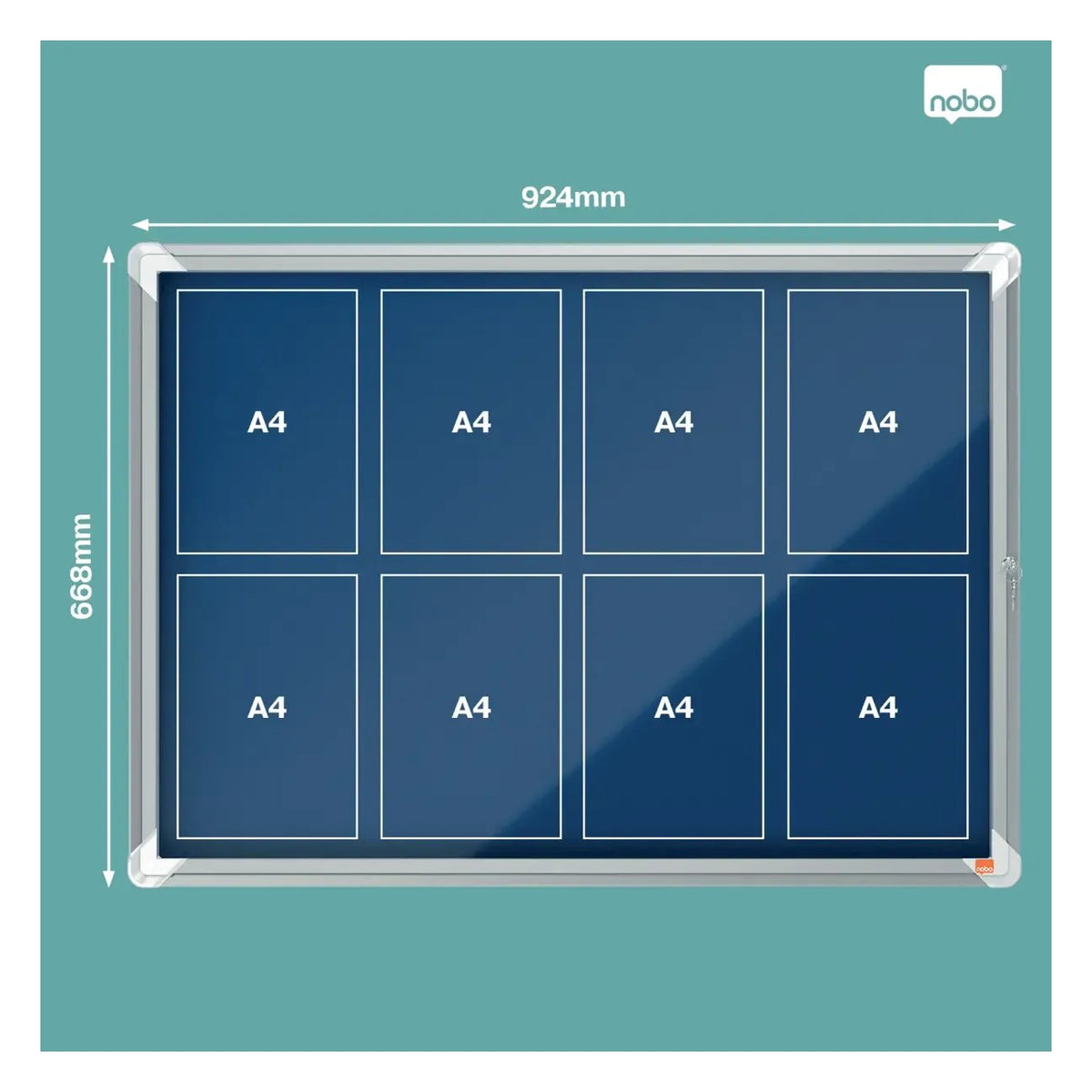 Nobo Premium Plus Indoor Felt Lockable Notice Board, view 19