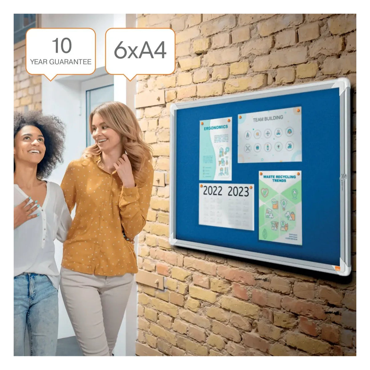 Nobo Premium Plus Indoor Felt Lockable Notice Board, view 9
