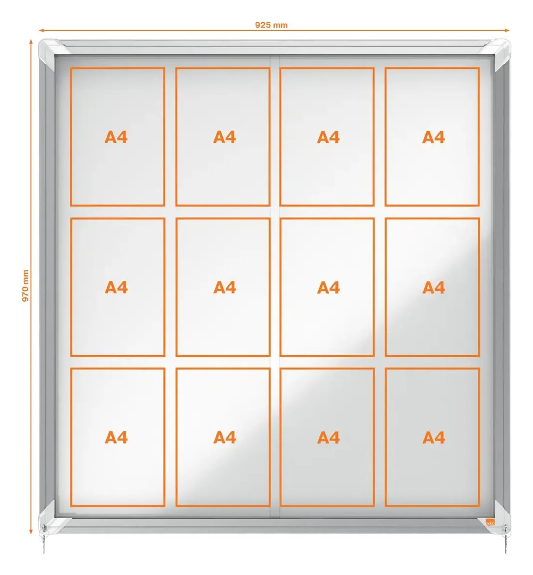 Nobo Premium Plus Indoor Magnetic Lockable Notice Board, view 15