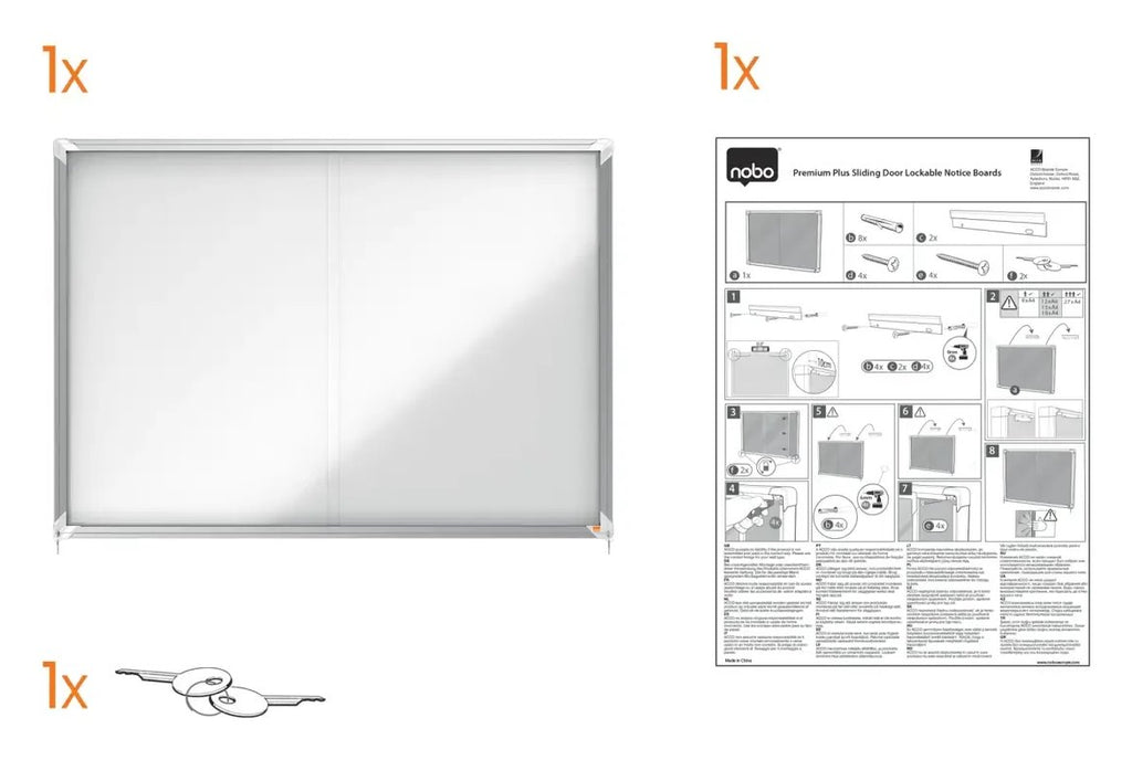 Nobo Premium Plus Indoor Magnetic Lockable Notice Board, view 19