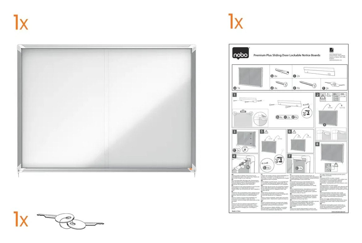Nobo Premium Plus Indoor Magnetic Lockable Notice Board, view 19