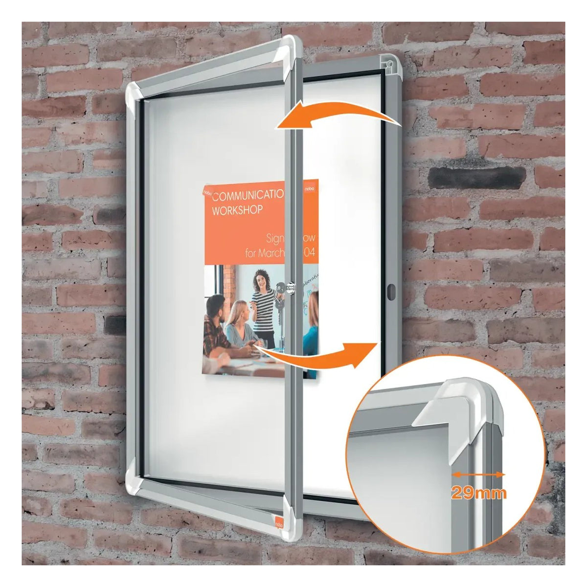 Nobo Premium Plus Indoor Magnetic Lockable Notice Board, view 7
