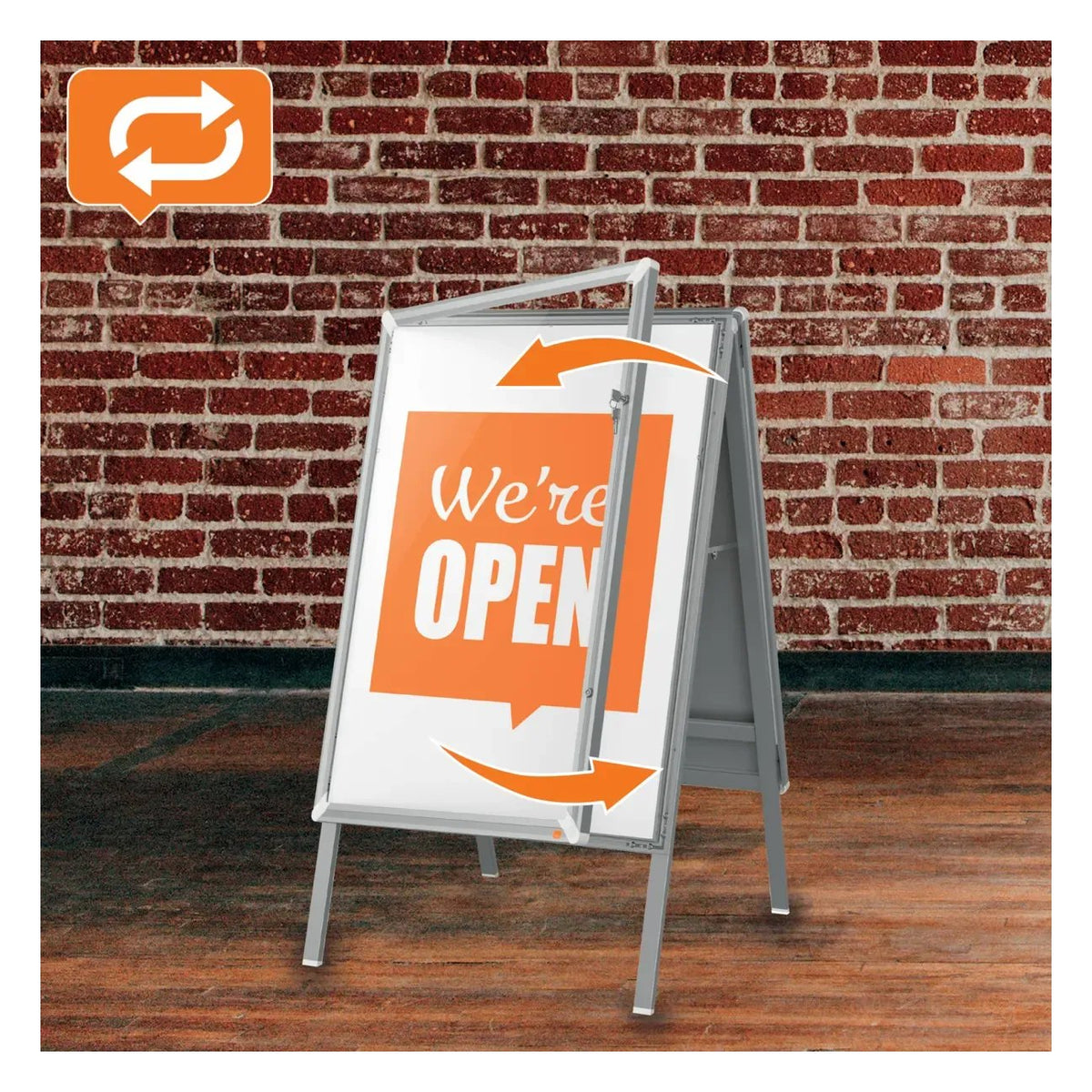 Nobo Premium Plus Lockable A-Frame Pavement Sign A1, view 4