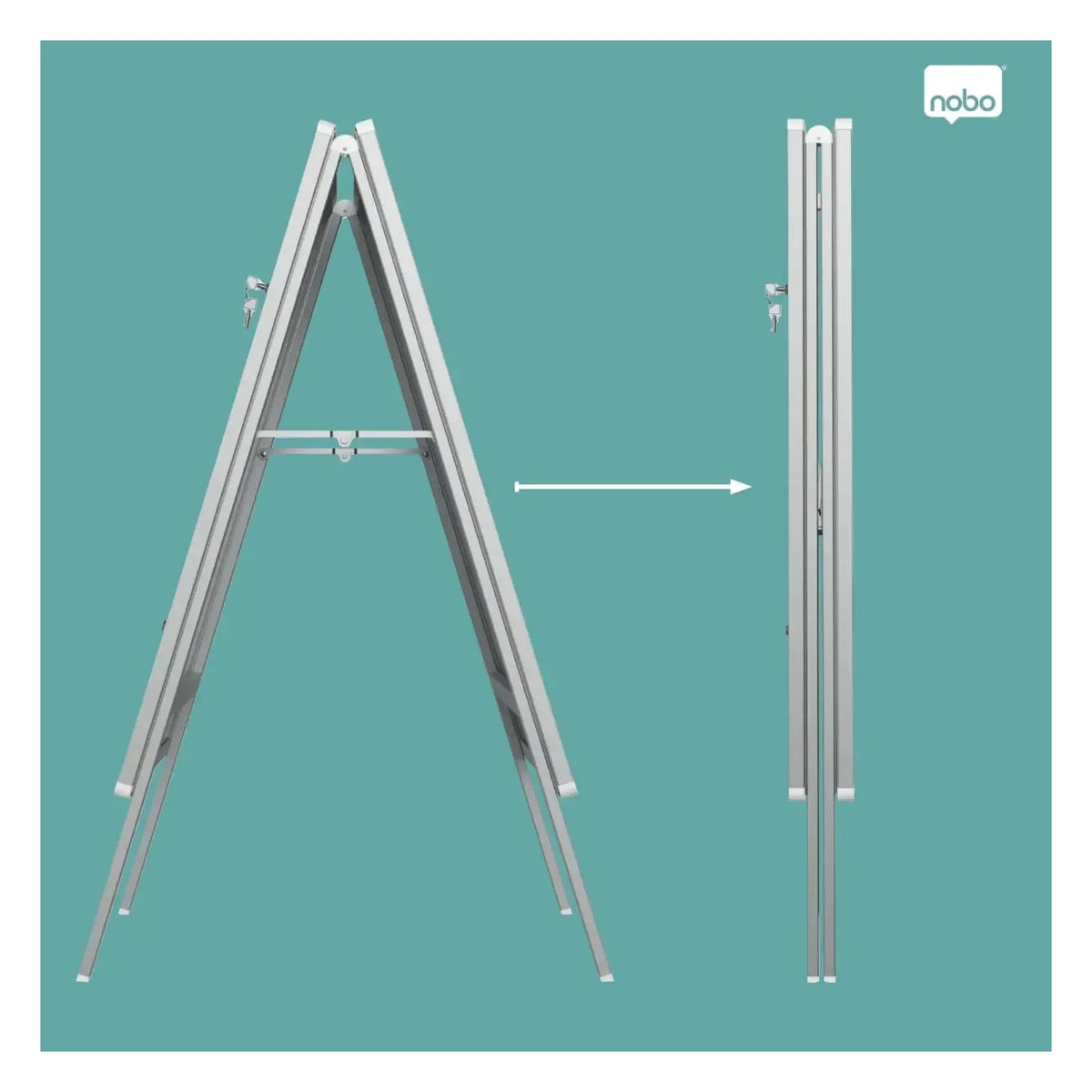 Nobo Premium Plus Lockable A-Frame Pavement Sign A1, view 5