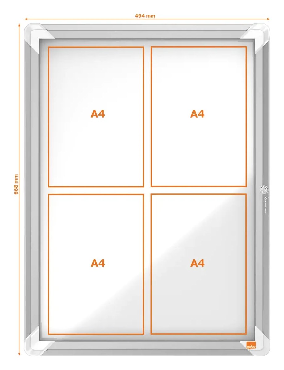 Nobo Premium Plus Outdoor Magnetic Lockable Notice Board, view 7