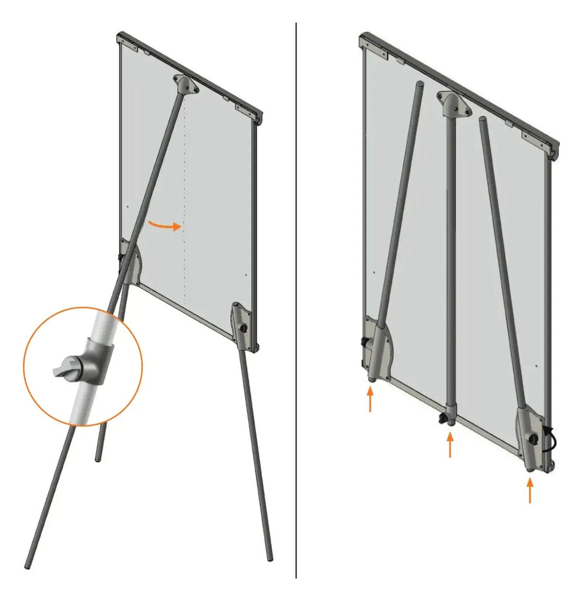 Nobo Premium Plus Tripod Steel Magnetic Whiteboard Easel, view 4