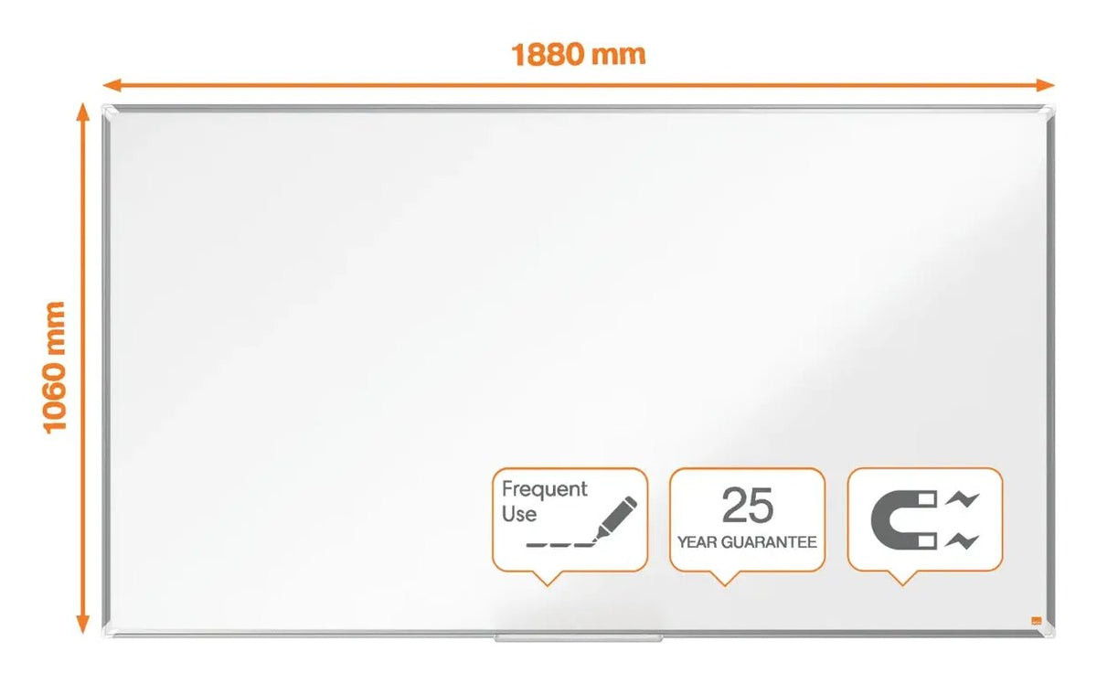 Nobo Premium Plus Widescreen Enamel Magnetic Whiteboard 1880 x 1060mm, view 3