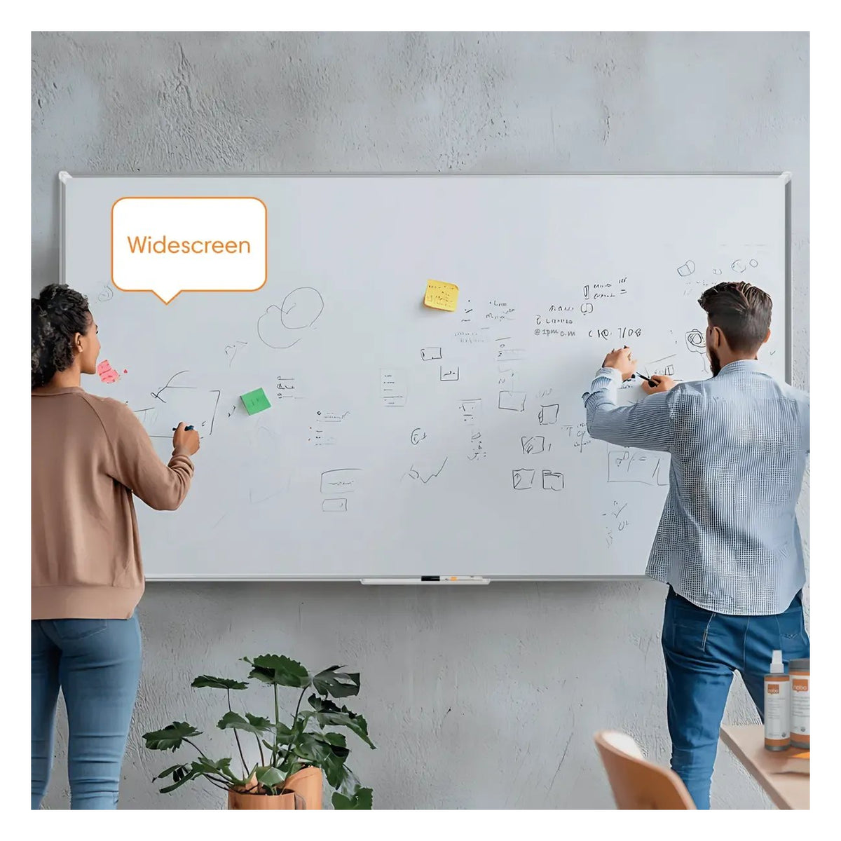 Nobo Premium Plus Widescreen Steel Magnetic Whiteboard, view 8