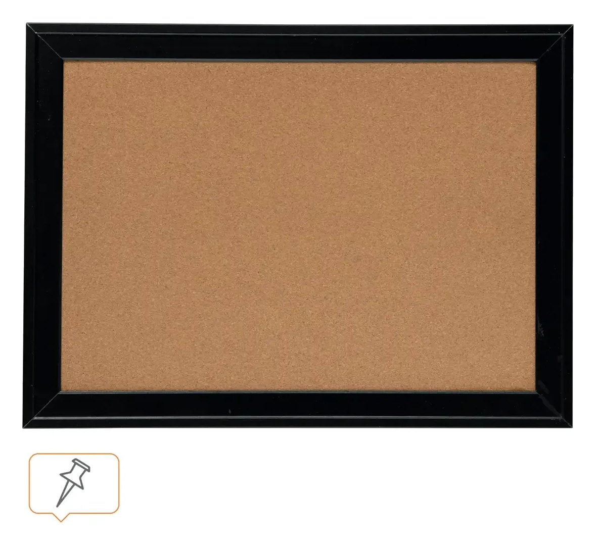 Nobo Small Cork Notice Board with Contemporary Black Frame 585 x 430mm, view 3