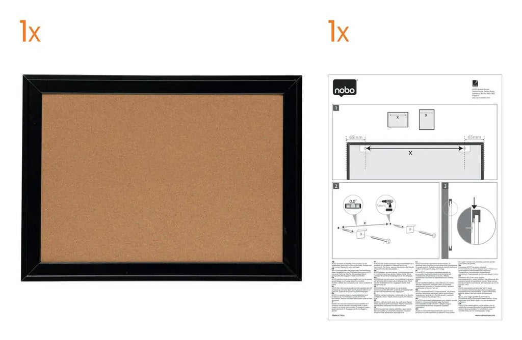 Nobo Small Cork Notice Board with Contemporary Black Frame 585 x 430mm, view 7