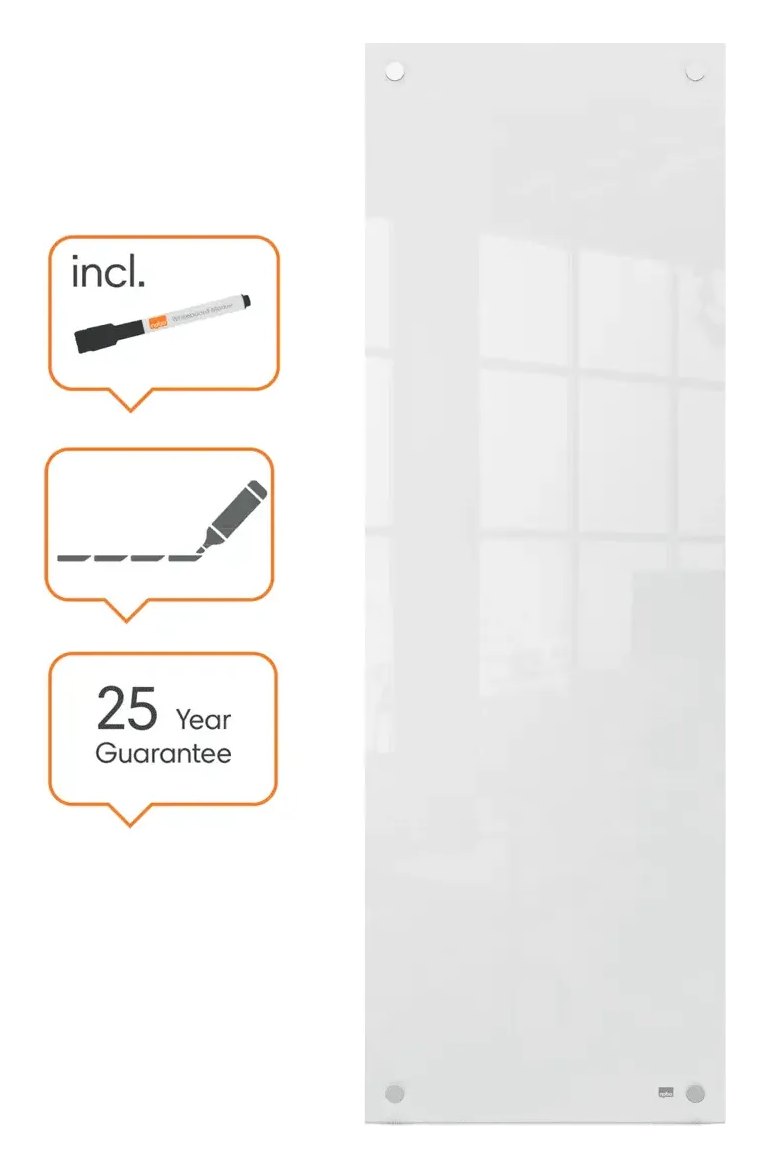 Nobo Small Glass Whiteboard Panel 300 x 900mm, view 5