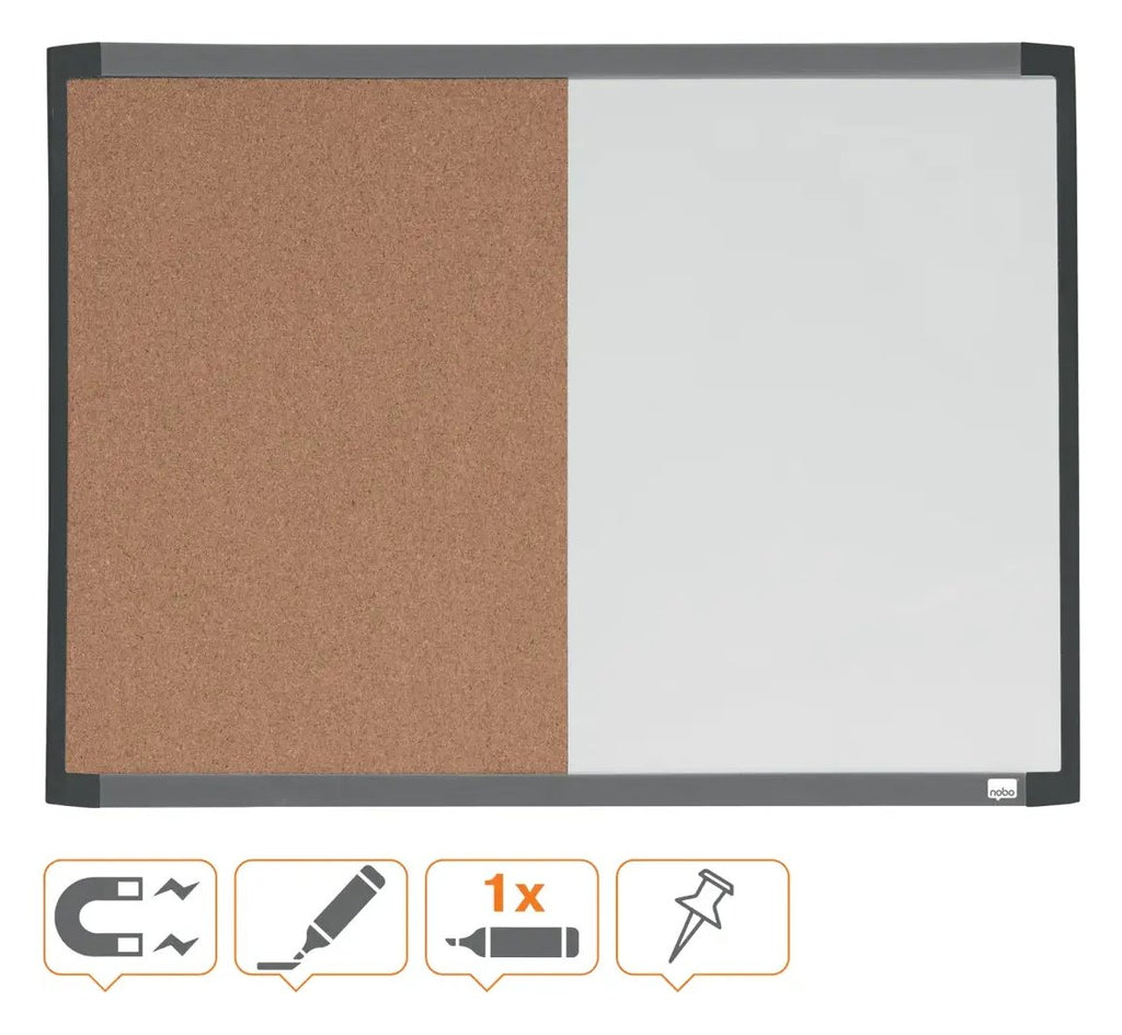 Nobo Small Magnetic Whiteboard and Cork Notice Board 585 x 430mm, view 8